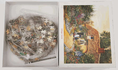 1000 Piece Village Scene Jigsaw Puzzle as per photo