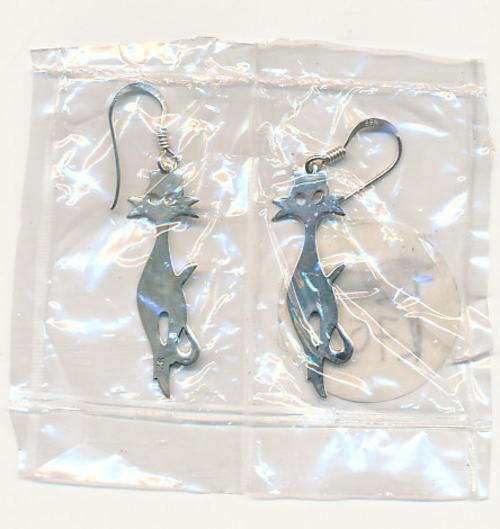 silver cat earrings as per scan