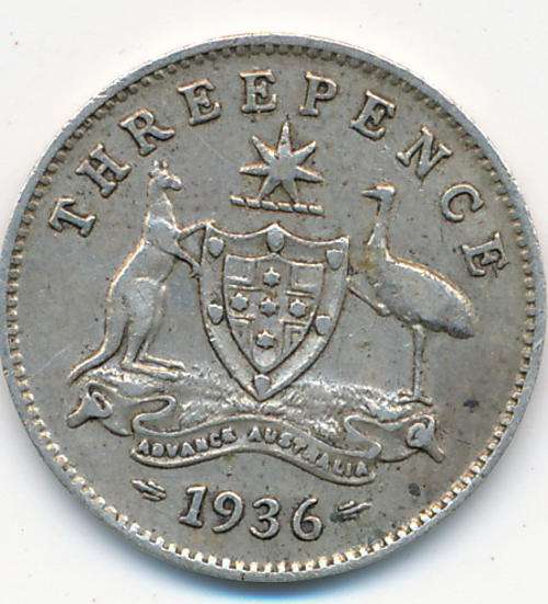 1936 Australian 3 penny as per scan