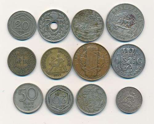 Lot of different coins as per scan