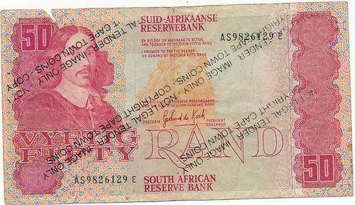 R50 De Kock banknote as per scan