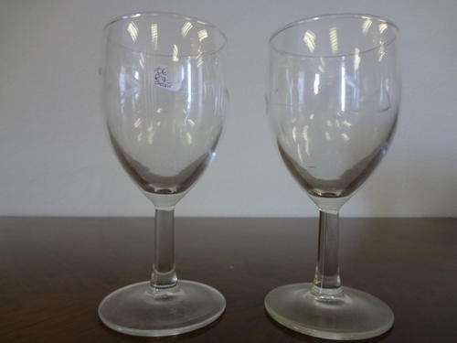 Pair of vintage white wine glasses at CRAZY R1 START