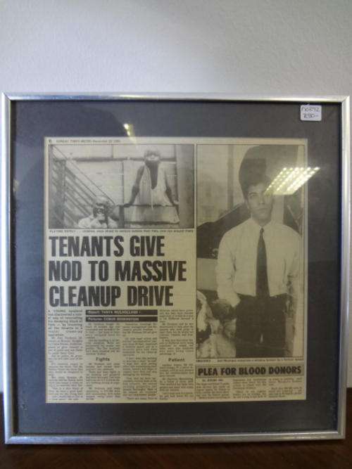Framed newspaper article - @ CRAZY R1 start