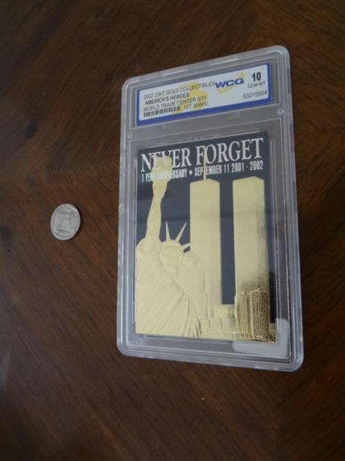 World Trade Centre, 23kt gold collectible graded by WCG 10 GEM-MT as per scan