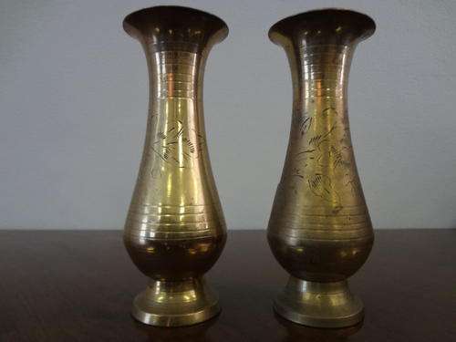 Pair of brass flower pots as per scan