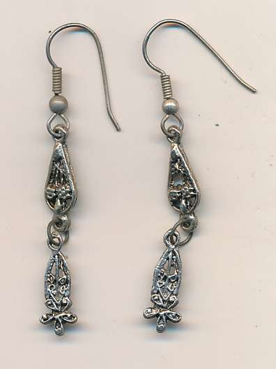 Pewter earrings as per scan