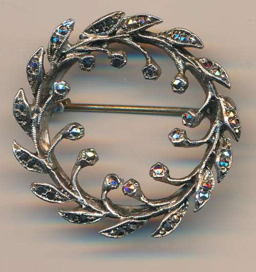 Silver marcasite brooch 6.4g as per scan