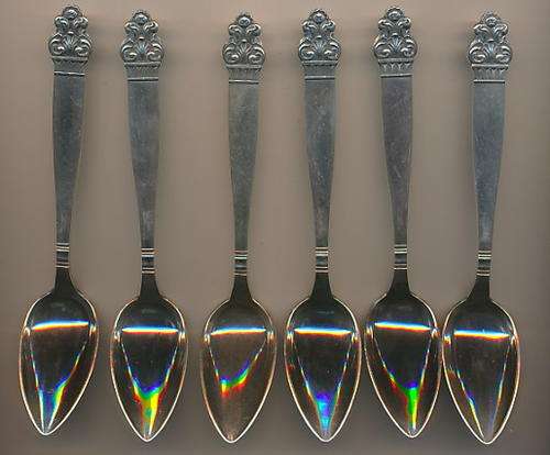 Set of 6 EPNS TH.Marthinsen grapefruit spoons made in Norway as per scan