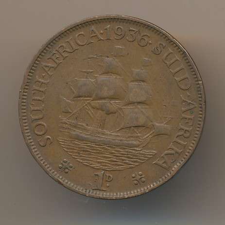 1936 South Africa 1 penny as per scan