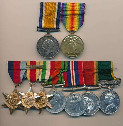 WWI Father and son set incl Efficiency medal as per scan