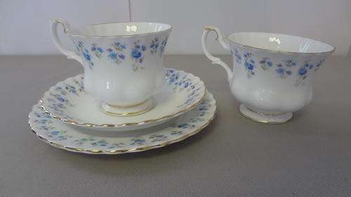 Royal Albert "Memory Lane" trio set with extra cup as per photo