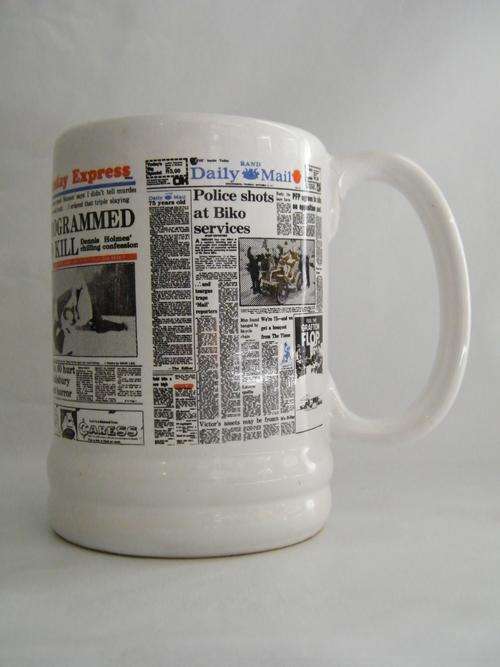 Newspaper print beer mug - as per photo