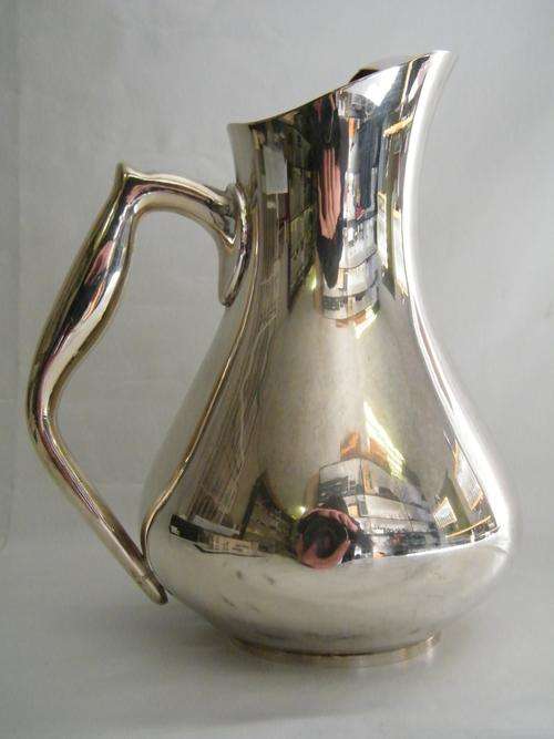 Silver plated moustache jug, height 20cm - as per photo
