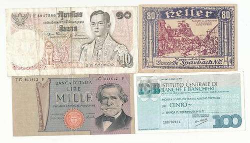 Lot of 7 assorted banknotes - as per scan