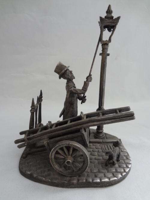 Pewter Lamplighter Figurine from the Evergreen Collection by John Ball made in Gr. Britain asp