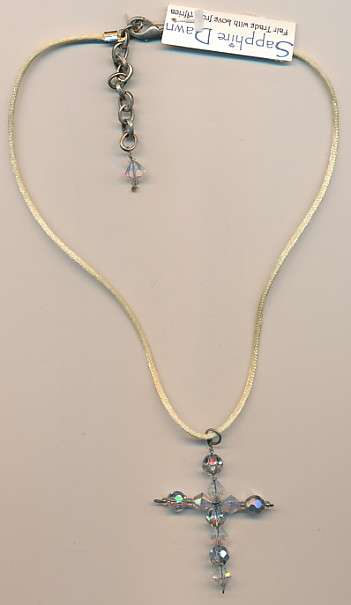 Rhinestone cross necklace - as per scan