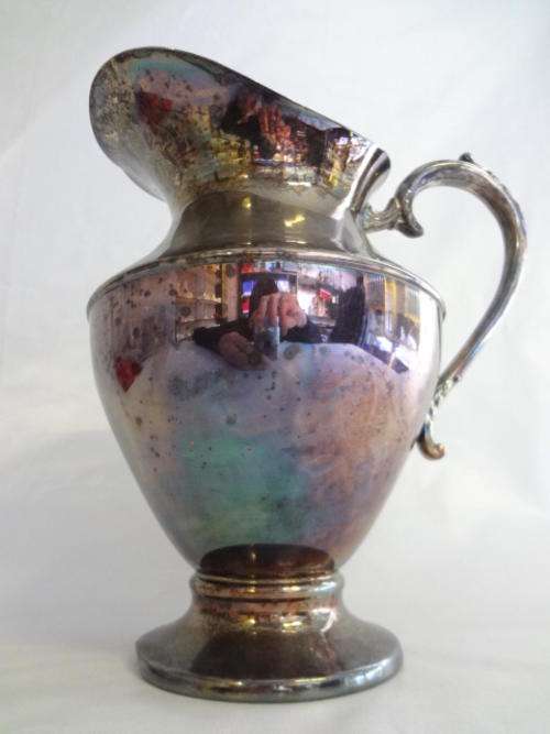 Victorian Plate / EP Brass jug with ice stopper - as per photo