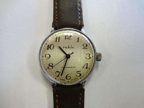 Ruhla antimagnetic mens wind up watch - working - as per photo