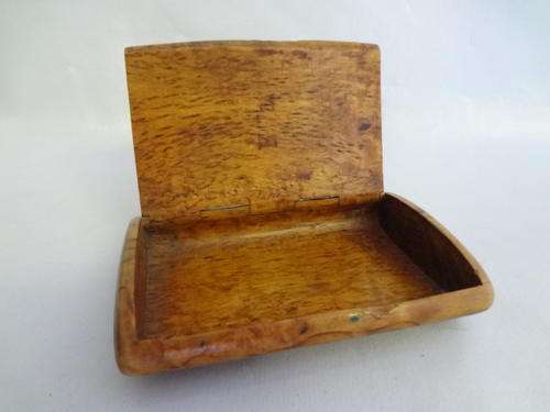 Antique hand carved wooden cigarette case - as per photo
