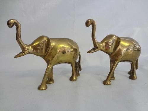Pair of Brass elephant figurines - as per photo
