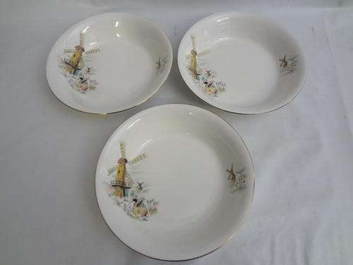 Alfred Meakin - Little Dutch Mill soup bowls - set of 3  - as per photo
