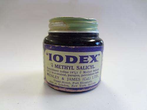 Vintage bottle of Iodex - still full - 4.5cm - @ CRAZY R1 start