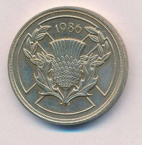 1986 Commonwealth Games Scotland 2 Pound coin - as per scan
