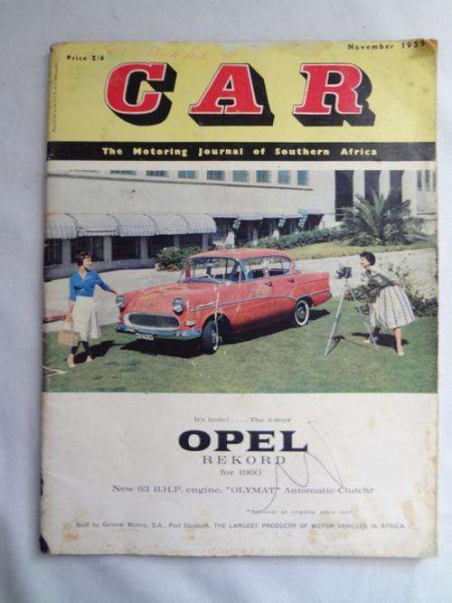 Vintage 1959 CAR the motoring journal of Southern Africa magazine - as per photo
