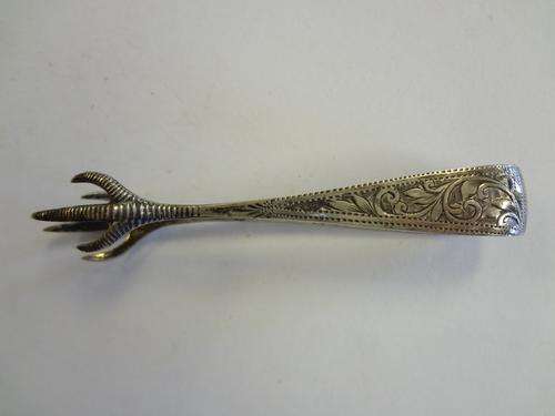Hallmark Silver sugar tongs - as per photo