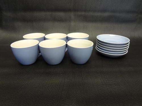 Lovely blue stoneware 12 piece tea set as per photo