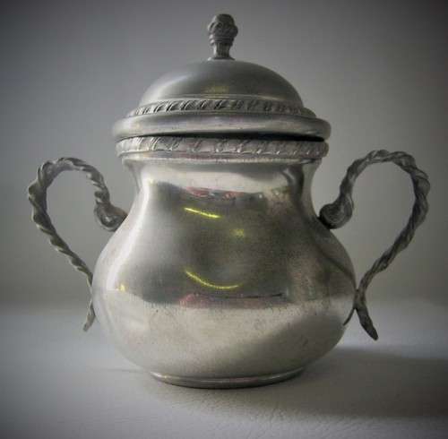 Vintage Pewter sugar pot - as per photo