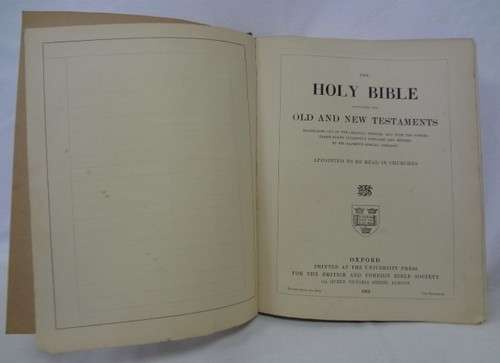 The Holy Bible containing the Old and New Testaments - as per photo