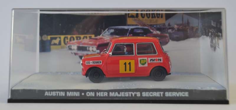 James Bond 007 Austin Mini - On Her Majesty`s Secret Service Model Car Scale 1:64 as per photo