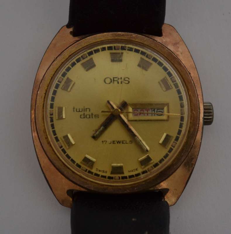 Oris Twin Date 17 Jewels Wrist Watch, Working as per photo