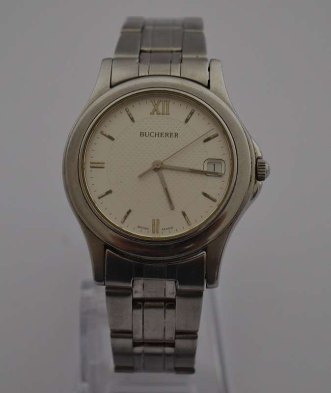 Bucherer Swiss Made Stainless Steel Men`s Watch, Working as per photo