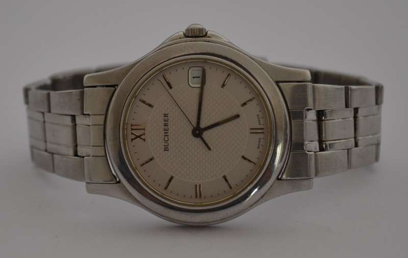 Bucherer Swiss Made Stainless Steel Men`s Watch, Working as per photo