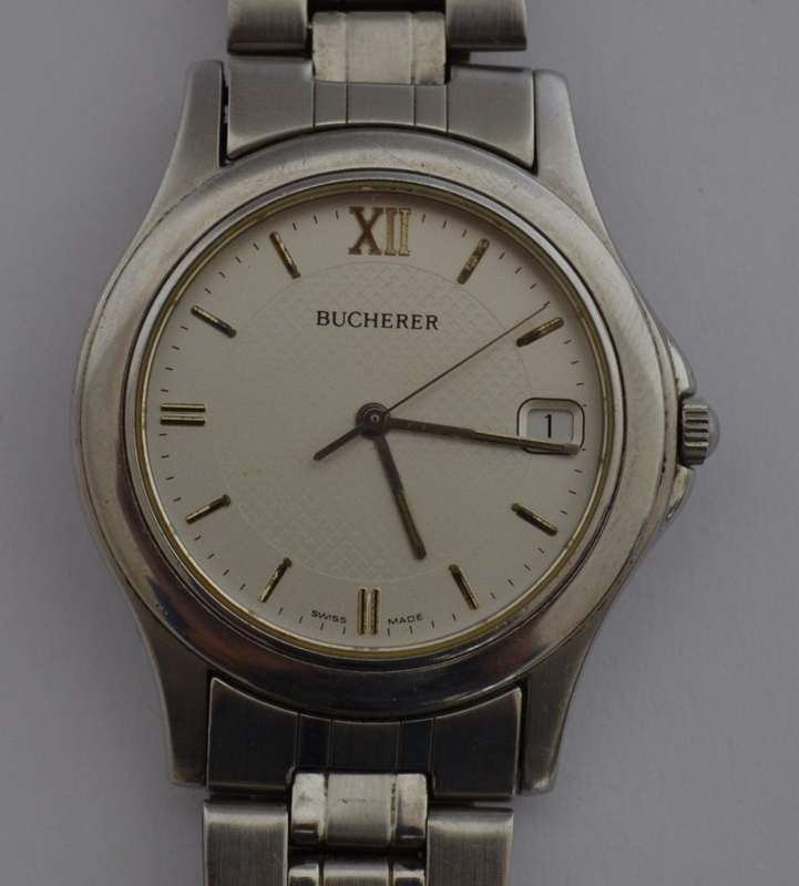 Bucherer Swiss Made Stainless Steel Men`s Watch, Working as per photo