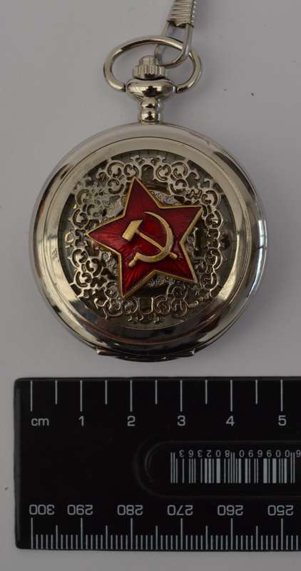 Russian Wind-up Pocket Watch on Fob Chain, Working as per photo
