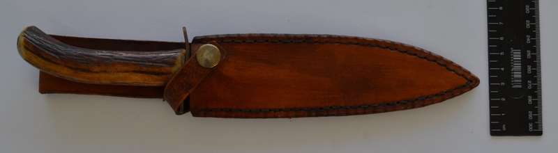 Vintage Handamde Double Edged Hunting Knife with Sheath length 27cm as per photo