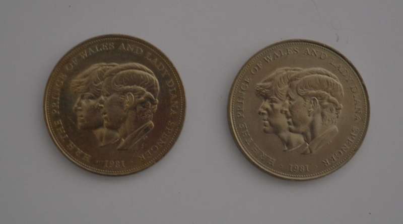 Lot of 2 Charles & Diana 1981 Wedding Crown Medallions as per photo