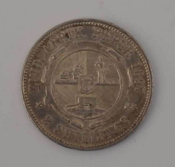 1897 ZAR 2 Shillings - President Paul Kruger, Sterling Silver weight 11.3g diam 28mm as per photo