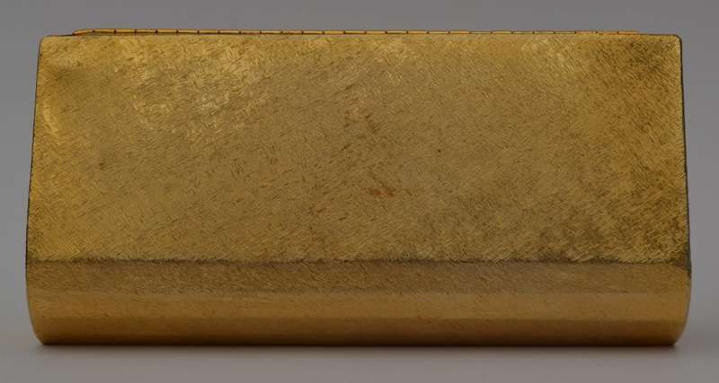 Vintage Metal Clutch Purse with Pearl Embellishments