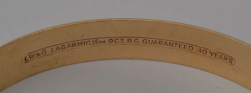 Vintage 9k Metal Core Bangle as per photo