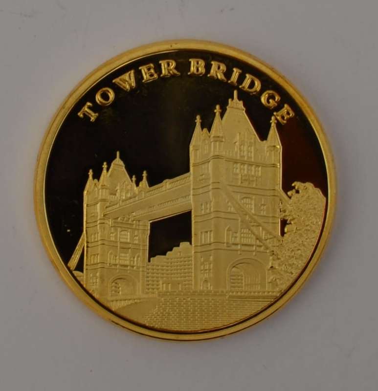 United Kingdom Tower Bridge Gold Plated Medallion as per photo
