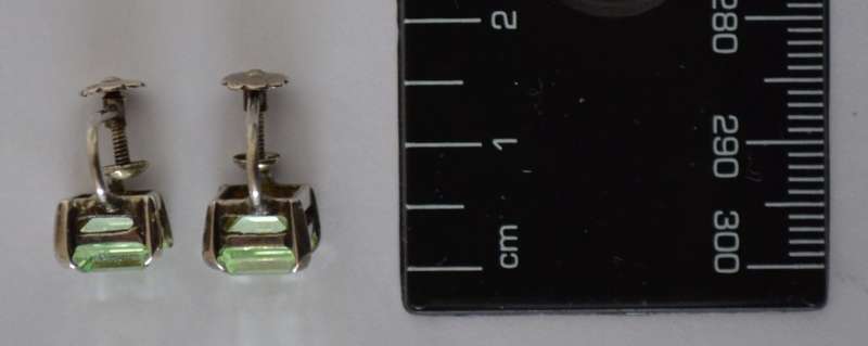 Vintage Emerald Cut Lemon Quartz Screw Back Sterling Silver Earrings