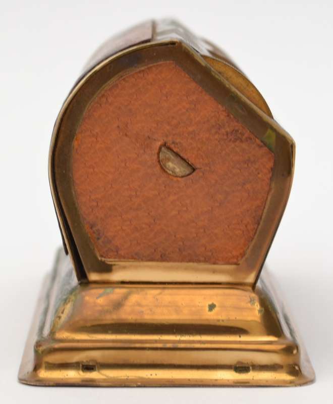 Vintage Perpetual Brass & Pig Skin Desk Calendar made in England as per photo