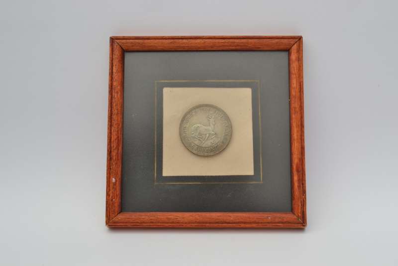 Framed South African 5 Shillings 1948 as per photo