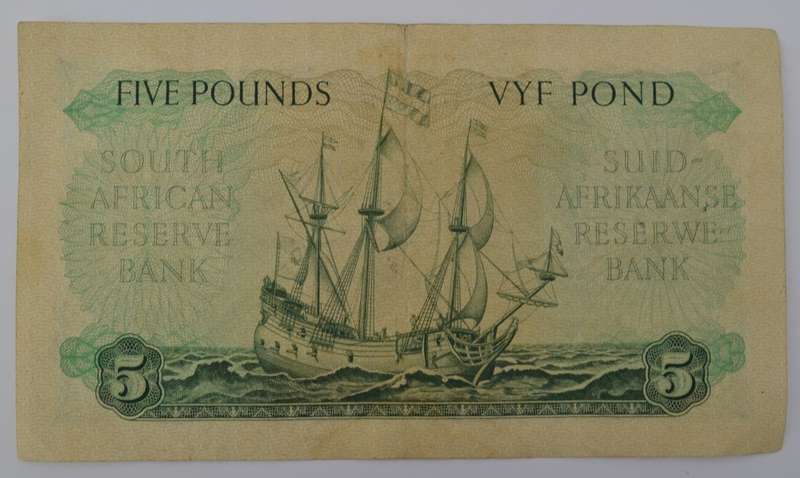 MH De Kock 5 Pound South African Banknote as per photo