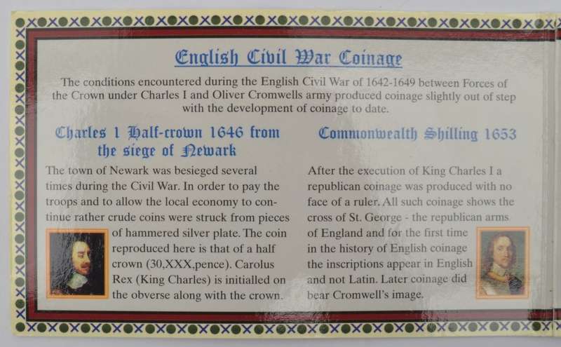 British History Reproduction Coins - The Civil War as per photo