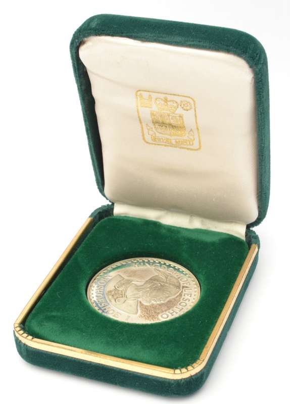 1980 Kingdom Of Lesotho 1 Ounce Fine Silver 50 Maloti Coin as per photo